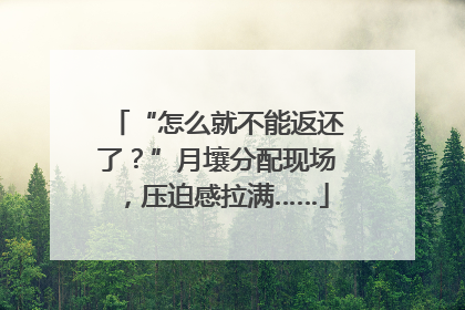 “怎么就不能返还了？”月壤分配现场，压迫感拉满……