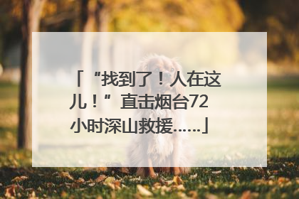 “找到了！人在这儿！”直击烟台72小时深山救援……