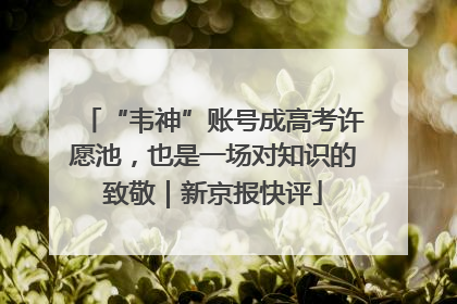 “韦神”账号成高考许愿池，也是一场对知识的致敬｜新京报快评