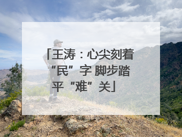 王涛：心尖刻着“民”字 脚步踏平“难”关