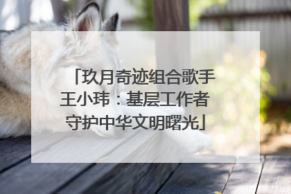 玖月奇迹组合歌手王小玮：基层工作者守护中华文明曙光