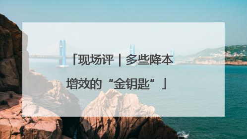 现场评｜多些降本增效的“金钥匙”