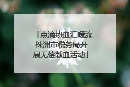 点滴热血汇暖流 株洲市税务局开展无偿献血活动