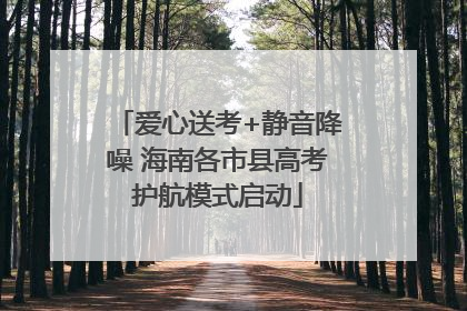 爱心送考+静音降噪 海南各市县高考护航模式启动