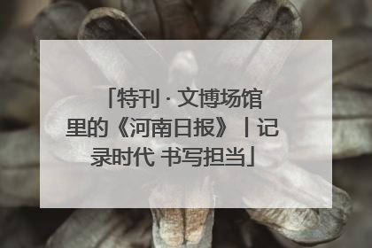 特刊 · 文博场馆里的《河南日报》丨记录时代 书写担当