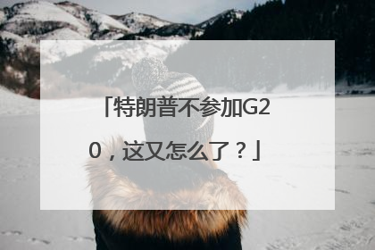 特朗普不参加G20，这又怎么了？