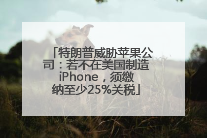 特朗普威胁苹果公司：若不在美国制造iPhone，须缴纳至少25%关税