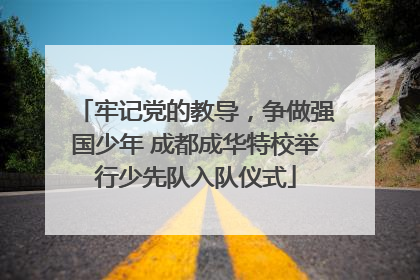 牢记党的教导，争做强国少年 成都成华特校举行少先队入队仪式