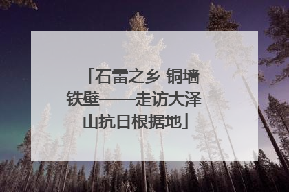 石雷之乡 铜墙铁壁——走访大泽山抗日根据地