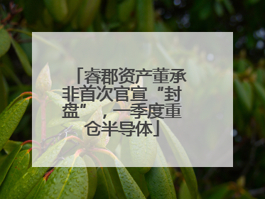 睿郡资产董承非首次官宣“封盘”，一季度重仓半导体