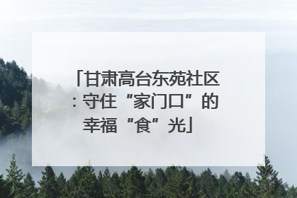甘肃高台东苑社区：守住“家门口”的幸福“食”光