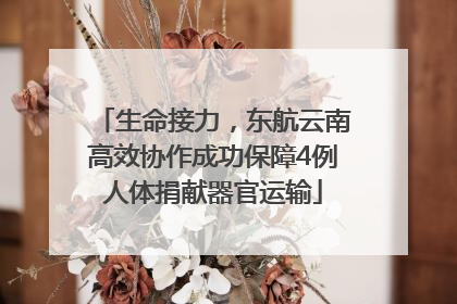 生命接力，东航云南高效协作成功保障4例人体捐献器官运输