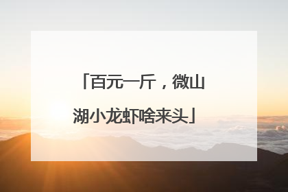 百元一斤，微山湖小龙虾啥来头