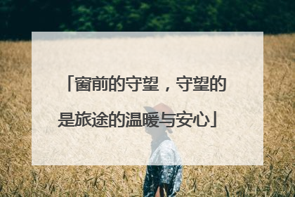 窗前的守望，守望的是旅途的温暖与安心