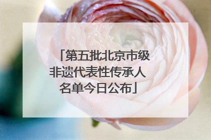 第五批北京市级非遗代表性传承人名单今日公布