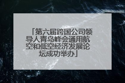 第六届跨国公司领导人青岛峰会通用航空和低空经济发展论坛成功举办