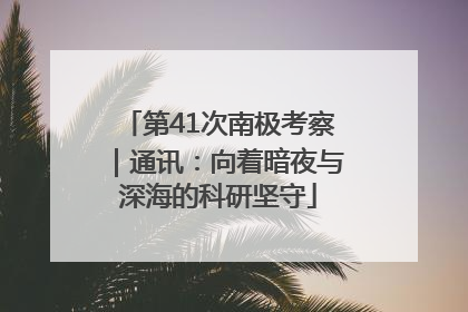 第41次南极考察｜通讯：向着暗夜与深海的科研坚守