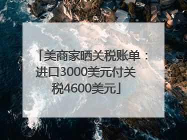 美商家晒关税账单：进口3000美元付关税4600美元