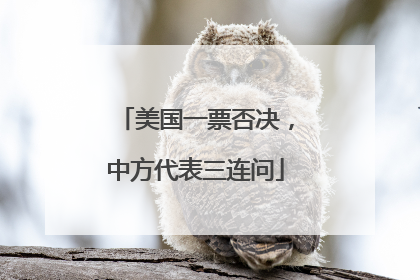 美国一票否决，中方代表三连问