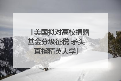 美国拟对高校捐赠基金分级征税 矛头直指精英大学