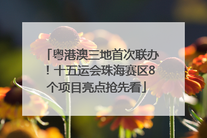 粤港澳三地首次联办！十五运会珠海赛区8个项目亮点抢先看