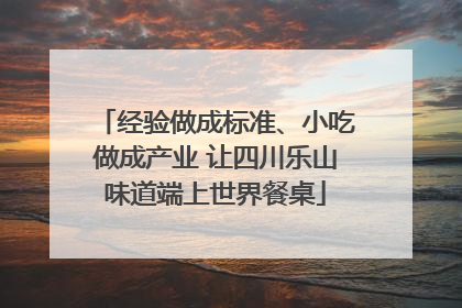 经验做成标准、小吃做成产业 让四川乐山味道端上世界餐桌
