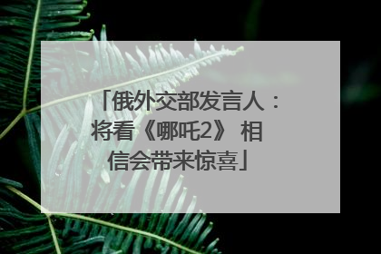 俄外交部发言人：将看《哪吒2》 相信会带来惊喜
