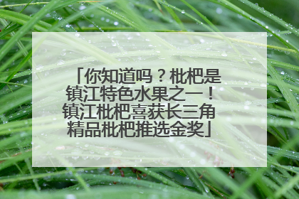 你知道吗？枇杷是镇江特色水果之一！镇江枇杷喜获长三角精品枇杷推选金奖