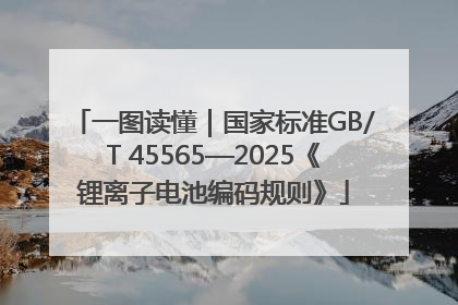 一图读懂｜国家标准GB/T 45565—2025《锂离子电池编码规则》