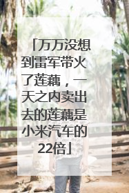 万万没想到雷军带火了莲藕，一天之内卖出去的莲藕是小米汽车的22倍
