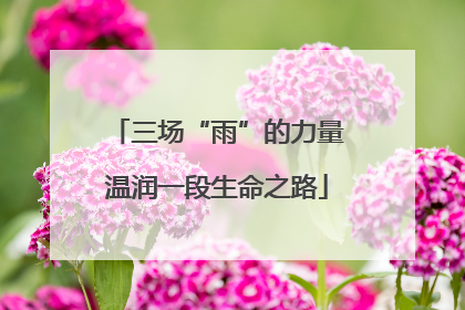 三场“雨”的力量温润一段生命之路
