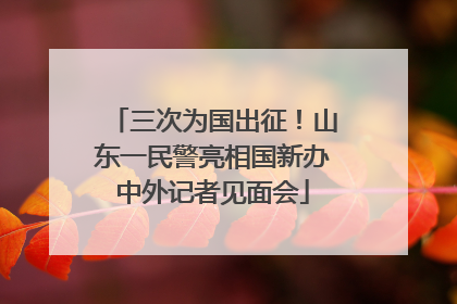 三次为国出征！山东一民警亮相国新办中外记者见面会