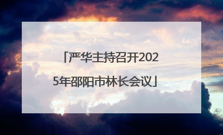 严华主持召开2025年邵阳市林长会议