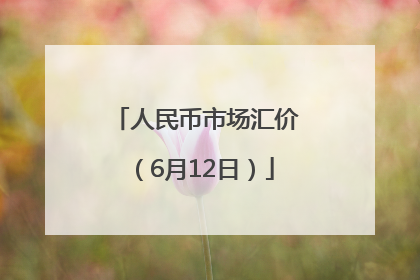 人民币市场汇价（6月12日）