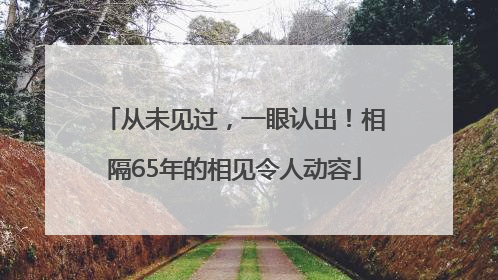 从未见过，一眼认出！相隔65年的相见令人动容