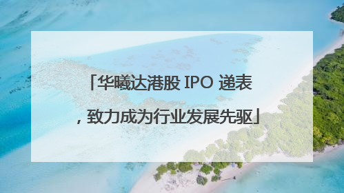 华曦达港股 IPO 递表，致力成为行业发展先驱