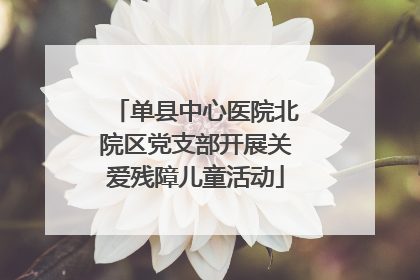 单县中心医院北院区党支部开展关爱残障儿童活动