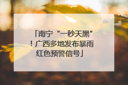南宁“一秒天黑”！广西多地发布暴雨红色预警信号