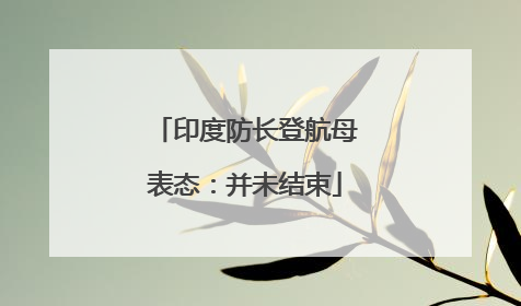 印度防长登航母表态：并未结束