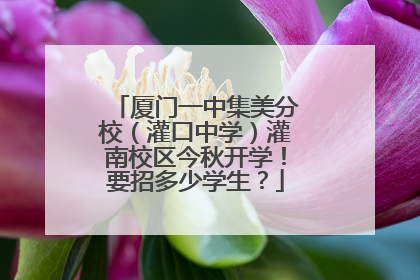 厦门一中集美分校（灌口中学）灌南校区今秋开学！要招多少学生？