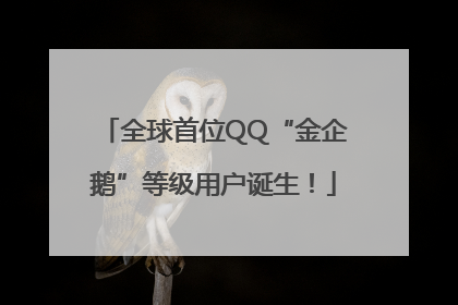 全球首位QQ“金企鹅”等级用户诞生！