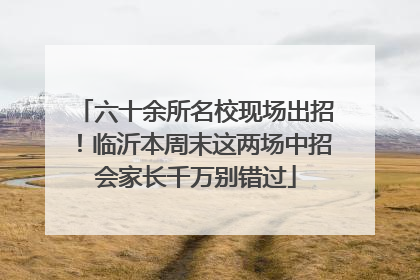 六十余所名校现场出招！临沂本周末这两场中招会家长千万别错过