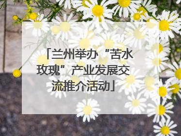 兰州举办“苦水玫瑰”产业发展交流推介活动