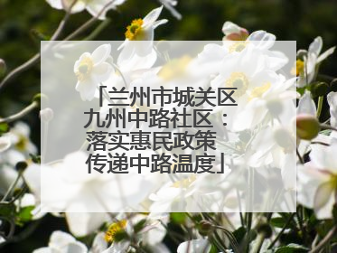 兰州市城关区九州中路社区：落实惠民政策 传递中路温度