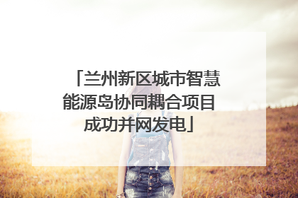 兰州新区城市智慧能源岛协同耦合项目成功并网发电