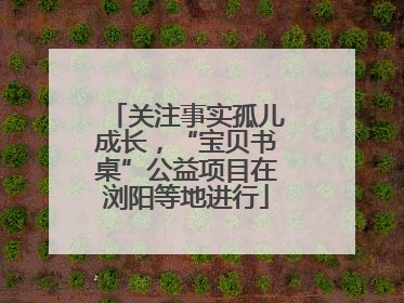 关注事实孤儿成长，“宝贝书桌”公益项目在浏阳等地进行