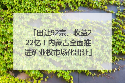 出让92宗、收益222亿！内蒙古全面推进矿业权市场化出让