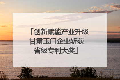 创新赋能产业升级 甘肃玉门企业斩获省级专利大奖