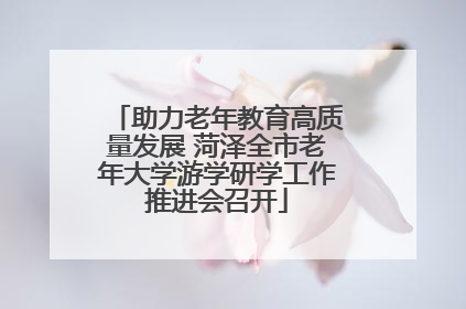 助力老年教育高质量发展 菏泽全市老年大学游学研学工作推进会召开