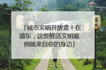 城市文明开放麦！在浦东，这些鲜活文明案例就来自你的身边